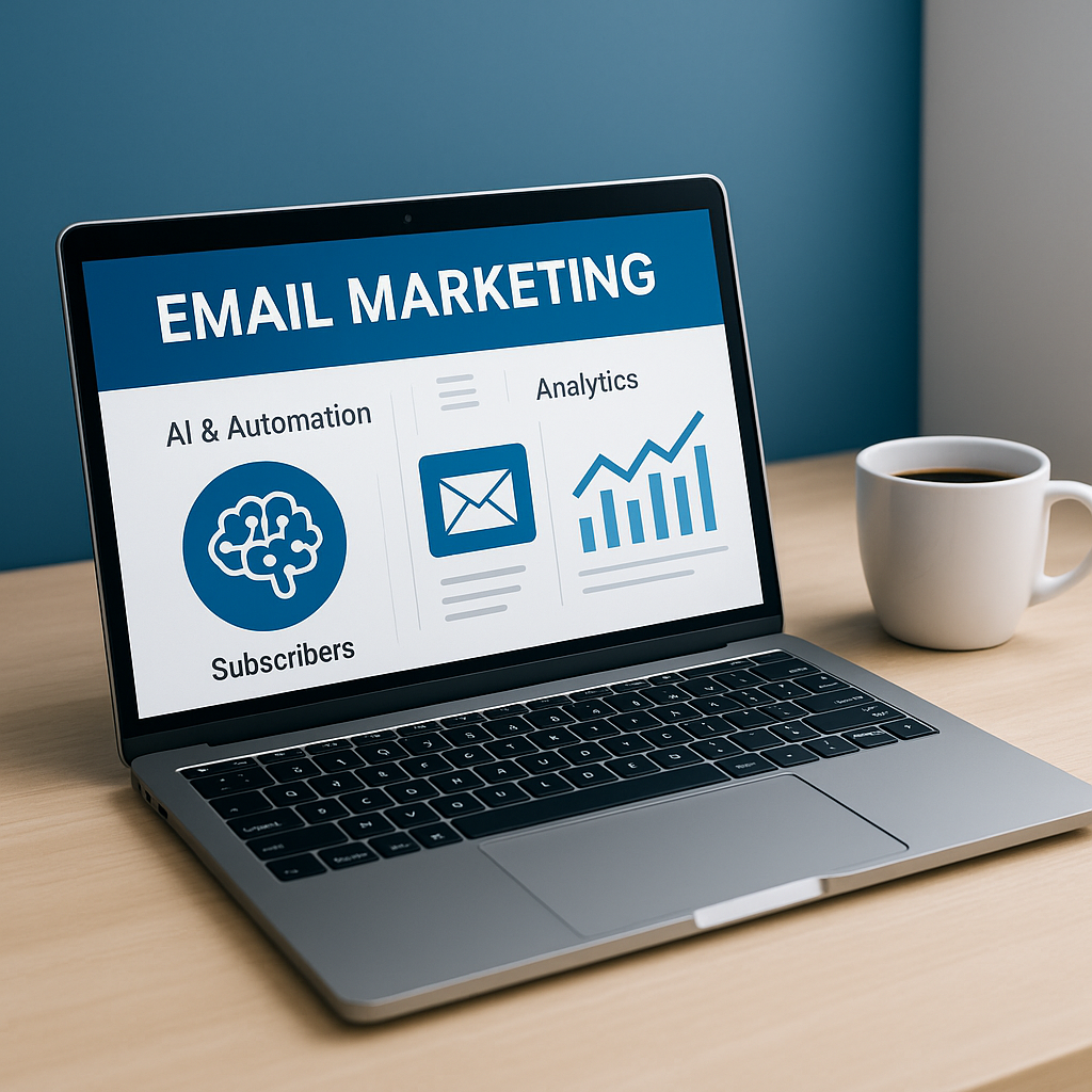 Email marketing laptop