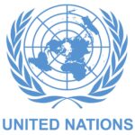 United Nations logo in blue color