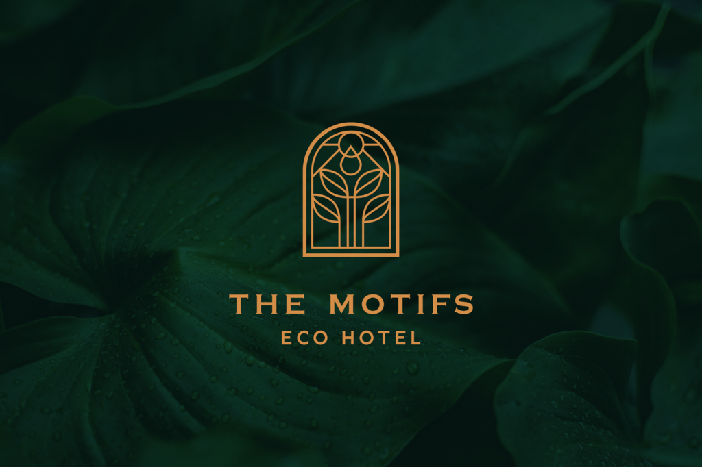Logo of an eco hotel Called the motifs
